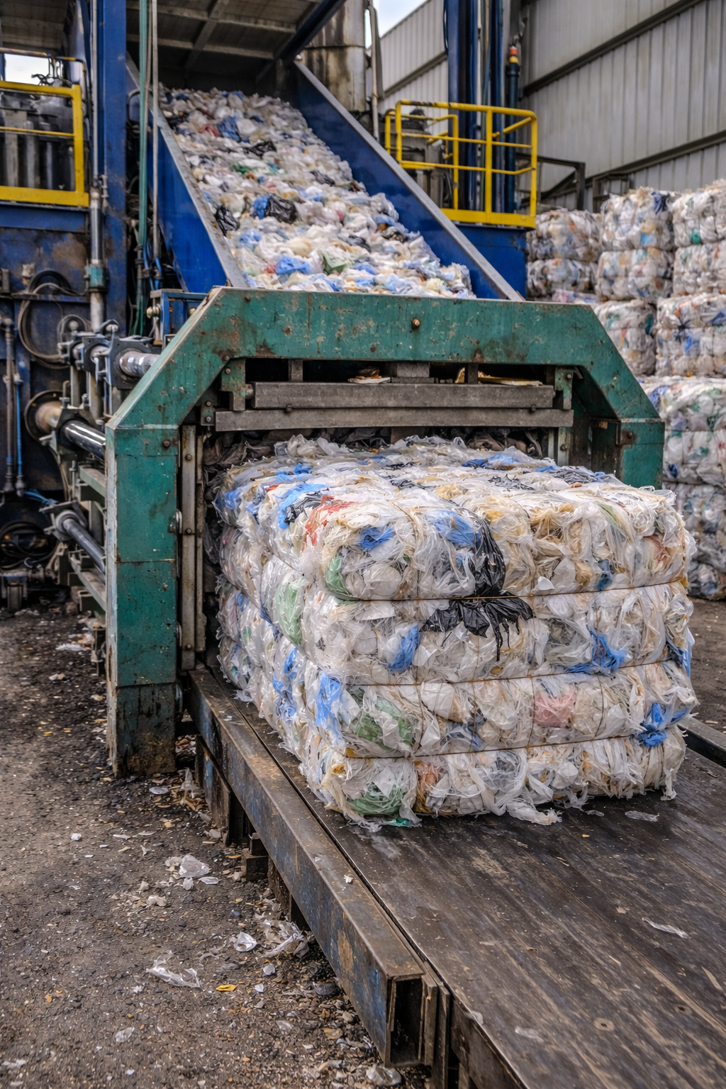 Belowanie odpadów przeznaczonych np do recyklingu.